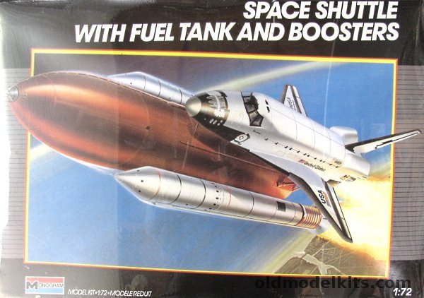 Monogram 1/72 Space Shuttle With Fuel Tank and Boosters, 85-4170 plastic model kit